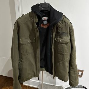 Haley Davidson military style jacket with removable vest